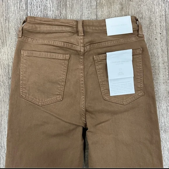 Women's Johnathan Simkhai River Brown high-waist Straight Crop Fringe Jeans - Picture 4 of 9